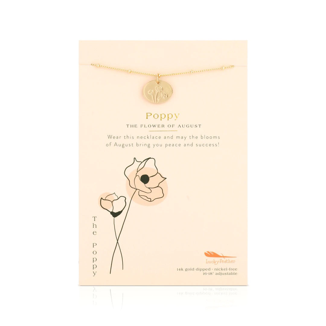 Birth Month Necklace | August | Poppy