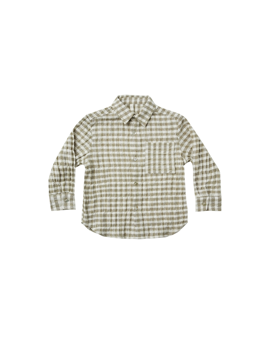 Collared Shirt | Gingham | Olive